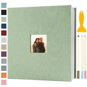 Album Photo Adhesif Vierge 33x32 CM Classeur Photo Livre Photo Personnalisable Scrapbook de Classe Mariage Livre D'or Enfant Bebe Carte Postale DIY, 120 Pages Vert Herbe (Semfalbuums, neuf)