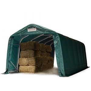 TOOLPORT Abri Tunnel Robuste 3,3x7,2 m B&acirc;che PVC 2300N, abri de p&acirc;turag, Vert (INTENT24, neuf)