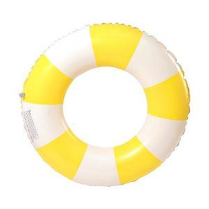 Anneau de Natation Gonflable Adulte, Anneau de Natation Bou&eacute;e de Piscine, Bou&eacute;e Gonflable R&eacute;tro Ray&eacute;e en PVC Bou&eacute;e Piscine, pour Les Vacances &agrave; la Plage et Les f&ecirc;tes de Piscine (Jaune) (JUBAORONG, neuf)