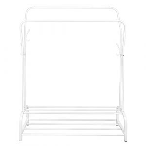 HUOLE Portant/Penderie à vêtement Métal étendoir, séchoir à Linge Porte-vêtements - Porte-vêtements pour chambre à coucher - Portant à vêtements en Métal (110 * 33 * 145cm-blanc) (Hechheu, neuf)