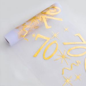 Yontree 70 Ans Chemin de Table 28CM x 10M, Chemin de Table Or pour 70 Ans Deco Anniversaire 70 Ans Joyeux Anniversaire 70 Ans (FYSPN, neuf)