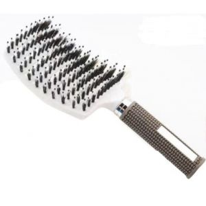 Brosse à cheveux ventilée courbée professionnelle couleur blanche pour massage démêlant cheveux humides et secs, adaptée à chaque style (CeF Shop, neuf)