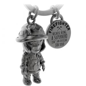 LANOLU Porte-cl&eacute;s Pompier, Cadeau pour Hommes, Porte-bonheur en M&eacute;tal, Argent&eacute; Vintage (LANOLU, neuf)