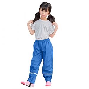 Pantalon de Pluie Garcon et Fille, Pantalon Boue de Pluie Imperm&eacute;able Coupe-Vent L&eacute;ger Enfants, Surpantalon R&eacute;fl&eacute;chissant Enfant, Salopette Gar&ccedil;on sans Doublure pour Explorer Randonn&eacute;e le Plein Air (Blingko, neuf)
