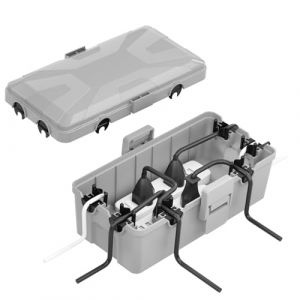 RISEMART Bo&icirc;te &agrave; c&acirc;bles extra large (26,1 x 15 x 9,4 cm), &eacute;tanche IP54, 6 entr&eacute;es et sorties de c&acirc;bles d'ext&eacute;rieur bo&icirc;te de s&eacute;curit&eacute;, prise minuterie, polypropyl&egrave;ne, noir (RISEMART-EU, neuf)