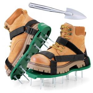 Ohuhu Sandales A&eacute;rateur Pelouse Installation Gratuite, A&eacute;rateur de pelouse avec Pelle en Acier Inoxydable, Chaussure &agrave; Gazon Chaussures &agrave; Ongles Scarificateur Gazon Chaussures pour Gazon Jardin (TSMART, neuf)