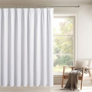 DWCN Rideau de s&eacute;paration &agrave; Galon fronceur, 200 x 210 cm (Largeur x Hauteur) - Gris et Blanc - 1 pi&egrave;ce - Rideau occultant et Thermique avec Cravates - pour Rail et Chambre &agrave; Coucher (DWCN EU, neuf)