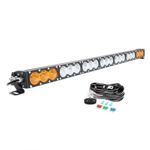 Willpower Barre lumineuse LED de 96,5 cm 210 W 12 V 24 V &agrave; une rang&eacute;e de feux de brouillard IP67 pour camion, voiture, ATV, SUV, bateau, avec faisceau de fils, combo blanc ambr&eacute; (gzyizai, neuf)