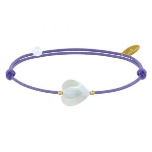 LES POULETTES BIJOUX - Bracelet Petit Coeur de Nacre - Classics - Violet (Les Poulettes Bijoux, neuf)