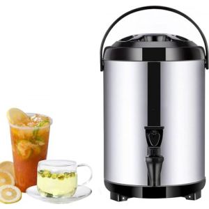 Distributeur d'eau Chaude et Froide,Bouilloire Thermostat,Distributeur de Boisson en Acier Inoxydable,Grande Capacité,10-12 Heures,Black-6L (baiweibaihuo, neuf)