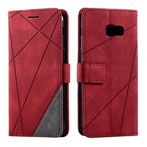 SONWO Coque pour Galaxy A5 2017, Etui en Cuir PU Portefeuille Housse Fermeture Magn&eacute;tique und Flip pour Samsung Galaxy A5 2017, avec Fermeture Magn&eacute;tique, Rouge (SONWO EU STORE, neuf)