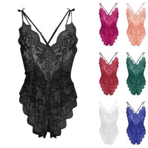 Générique Tenue Sexy Femme Lingerie Et Vêtements Sexy Ensemble Femme Sexy Tenue Femme Body Transparent Femme Nuisette Transparente Bodys Femme Lingerie Grande, Noir, XXL (Zawalud, neuf)