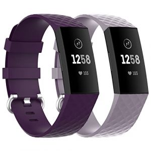 Ainiv Bracelet de Remplacement Compatible avec Fitbit Charge 3/4, Réglable en Silicone, Bandes de Sport Classiques pour Femme Homme, Grand (Ouuze, neuf)