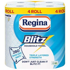 Regina Blitz Lot de 4 rouleaux de 280 feuilles de papier toilette triple épaisseur (Winware, neuf)