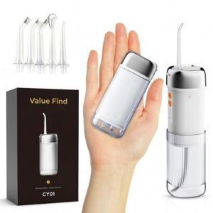 Hydropulseur jet dentaire buccal IPX7 r&eacute;servoir 250ml 5 buses USB-C 4 modes de puissance 35/140 psi avec m&eacute;moire autonomie 45 jours nettoyage dentaire professionnel Design compact id&eacute;al pour voyager (Valuefind, neuf)