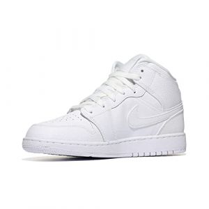 Nike Air Jordan 1 Mid (GS), Chaussures de Fitness Enfant, Blanc 01, 38.5 EU (sky-center, neuf)