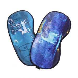 HONMEET 2 Pièces Masque Pour Les Yeux Imitation Soie Masque Contour Des Yeux Pour Dormir Masque De Nuit Masque Pour Les Yeux En Satin Pour Dormir Cache-oeil Bandeau Pour Les Yeux Blue (ATriss, neuf)