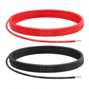 Fil de Silicone de Calibre 16, 1.27 m㎡ 16 AWG Câble électrique 5m(2.5m Rouge+2.5m Noir), Faible Impédance Douce et Flexible 0.08 mm 252 Torons Fil de Cuivre pour Voiture RC/Drone/Projets Arduino (Rainbow-EU, neuf)