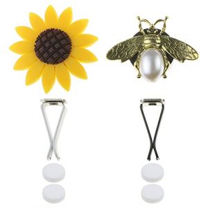 Lot de 2 Clips de Grille d'a&eacute;ration de Voiture D&eacute;sodorisant de Voiture en Forme de Tournesol et d'abeille Diffuseur d'huiles Essentielles de Voiture avec Coton Sec (Flashice, neuf)