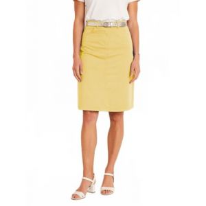Afibel - Jupe Trapèze Mi Longue 5 Poches Femme Jaune Coton (Afibel, neuf)