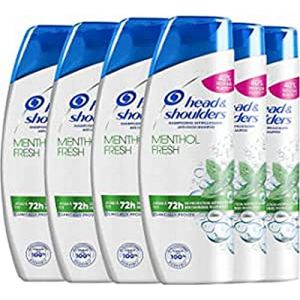 Head & Shoulders, Menthol Fresh Shampoing Antipelliculaire, Nettoie profondément les Cheveux et le Cuir Chevelu, Sensation de Fraîcheur Mentholée, Lot de 6x285 ml (ENVOI RAPIDE 24h/48h, neuf)