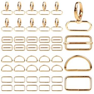 SWAWIS 40 Pièces Mousqueton Sac à Main Set, 32mm Anneaux en Forme de D Pivotant Snap Crochets Boucle Coulissante Anneaux Rectangulaires, pour Sangle de Ceinture Sac à Dos DIY (Bronze) (Smawis, neuf)