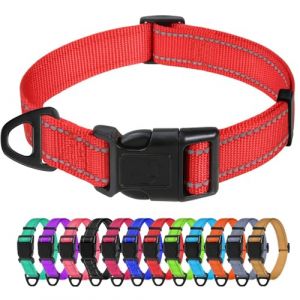 TagME Collier pour Chien, Collier en Nylon Réfléchissant Réglable Classique Convient pour Petit Chiens, Rouge, 2.0cm Largeur (MZANshop, neuf)