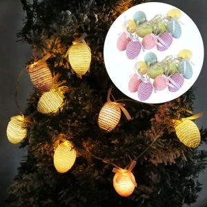 JINGTOPS 2 LED Guirlande Lumineuse de Pâques con 20 Oeufs de Pâques Lumineux à LED, Chaîne de Lumières de Pâques Lumières de Fenêtre de Pâques Lapin pour Décoration du Printemps de Pâques (couleur) (JINGTOPS EU Direct, neuf)