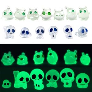 CHIHOLEN 13 pi&egrave;ces Mini Figurine Fant&ocirc;mes, Mini Lumineuses en R&eacute;sine, Lumineux en R&eacute;sin, pour Plantes en Pot, Jardin Miniature, Chambre &agrave; Coucher, Halloween (Chiholen-EU, neuf)