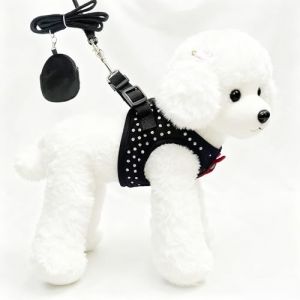 aichilra Harnais pour Chien Anti Traction Taille XS Noir - Harnais Chiot Petit Chien avec Laisse - Doux et Respirant en Peluche Polyester pour Chats et Chiens - Convient Chihuahua (Yyi2020, neuf)