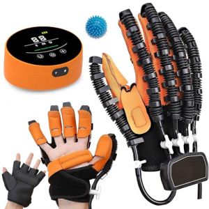 XNKLPY Gant De Robot Rééducation Main, Exerciseur de Doigt pour Hémiplégique Main, pour Blessure à Main, Trouble de La Flexion et de L'Etirement(A:Main Gauche B:Main Droite)(Size:B XXL,Color:Orange) (FKFKDF, neuf)