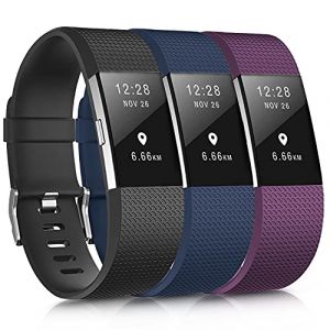 Oumida Bracelet Compatible pour Fitbit Charge 2, Bracelet de Montre pour Homme Femme Bracelet de Sport Silicone Réglable pour Fitbit Charge 2 Grand Petit (sans Montre) (S, 3PACK2) (GuangYingXC, neuf)