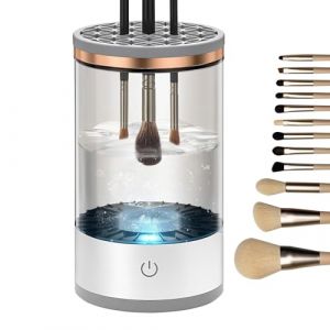Nettoyeur de Pinceaux de Maquillage | Laveur &Agrave; Nettoyage Profond | Lave-Pinceaux Portable pour Maquillage | Pour Fard &Agrave; Paupi&egrave;res Blush Salon Quotidien Maison Vanit&eacute; Studio (NYLYSM, neuf)