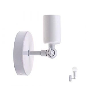 Applique Murale Blanc Simple E27 LED Fer lumière Porte-lampe de Couloir Murale Edison et support Applique de mur pour Salle à manger Chambre Cuisine (xindaxin, neuf)