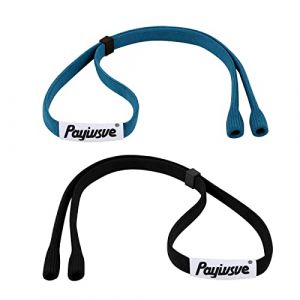 Payivsve Sangle de lunettes for Lunettes de Sport, Maintien fort Elastic Cordon lunettes, Cordons de Lunettes de Sport pour Lunettes de Soleil Convient &agrave; toutes les tailles de t&ecirc;te (Bleu + Noir) (Payivsve EU, neuf)