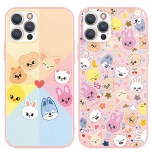 nurkorki 2 Pièces Noir Coque pour Samsung Galaxy A55 5G 6,6",Etui avec Mode Kpop Stray Kids Skzoo Motif Dessin Housse,Silicone TPU Cartoon Antichoc Protection Case Cover pour Fille,Skz Fans,Anime (Xianchao Vent, neuf)