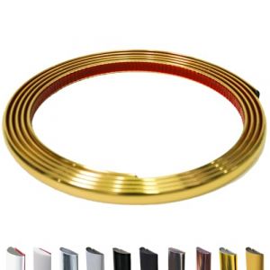 JSIWOTH Moulure autocollante 3M en forme de D flexible pour murs, bords et bordures, cadres de fenêtre et de porte, dosseret, garniture dorée imperméable et autocollante (WOPAI_USD, neuf)