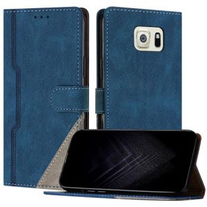 JayModCase Coque pour Samsung Galaxy S6 Edge, Porte Carte Cuir PU Portefeuille avec Fonction Support | Fermeture Magn&eacute;tique | Antichoc |TPU &Eacute;tui pour Galaxy S6 Edge (Bleu) (Hailian EU Store, neuf)