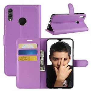HualuBro Coque Huawei Honor 8X, Premium &Eacute;tui en Cuir PU Leather Wallet Portefeuille Housse Flip Case Cover avec Cartes Slots pour Huawei Honor 8X Smartphone (Violet) (HualuBro EU, neuf)