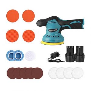 Polisseuse sans fil,12V lustreuse Polisseuse Voiture,Machine à polir avec 2 Batteries,8 Vitesse Variable,pour Le Polissage,Cirage,Ponçage (2 Batteries) (QIANSHENG LTD, neuf)