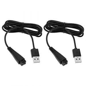 EMSea 2pcs Câble de Charge pour Épilateur Rasoir USB Portable Rechange Compatible avec Panasonic ES-LA63 ES-LA93 RE7-51 RE7-59 RE740 RE768 REGC20 5,4V 1,25A Épilateur (EMC_Store, neuf)