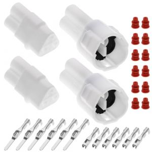 ECSiNG 2 Sets Kit de Connecteur de Moto 3 Broches Compatible avec Sumitomo Prise Compatible avec Yamaha Compatible avec Kawasaki connecteur Automobile Mâle Femelle à 3 Broches (ECSiNG, neuf)
