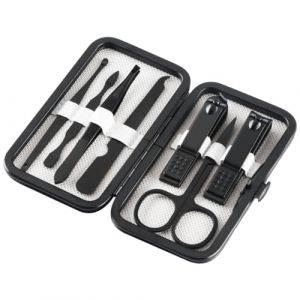 minkissy 7 Pièces trousse de manucure pedicure pédicure coupe-ongles nail art kit pour ongles lena nail coupe ongles ciseaux à ongles ciseaux ongle faut ongle kit manicure kit nails Black (Master Self, neuf)