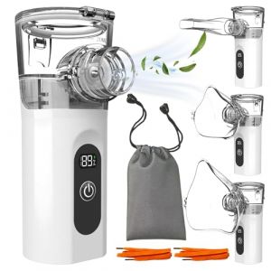 Nebulisateur pour Adultes, Inhalateur Electrique Portable, Nébuliseur Aérosol Bebe, Inhalateur Silencieux avec 2 Masques et 1 Embout (KAISAREIA SIA FAST S.R.L., neuf)