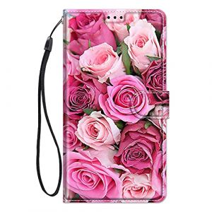 ChoosEU Coque pour Huawei Y6 2019 / Honor 8A Housse Cuir avec Silicone Etui Portefeuille Antichoc &Eacute;tui &agrave; Rabat et Folio Magn&eacute;tique Support Stand Fonction &eacute;l&eacute;gant Motif pour Filles Femmes - Rose (ChoosEU, neuf)