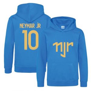 BlackMacaw Sweat &agrave; capuche pour enfants inspir&eacute; de Neymar Jr pour le football, pour gar&ccedil;ons et filles, v&ecirc;tement Neymar Jr, 5-13 ans, num&eacute;ro 10, 10#, saphire, 9-11 ans (Aykiz Fashion, neuf)