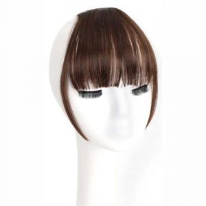 Frange Pince à Cheveux Clip en Frange-Fausse Frange Pince à Cheveux Brun Foncé Clip sur Frange Vrais Cheveux Humains Rideau d'air Frange pour Femmes Clips Frange Extensions de Cheveux Frange Courbée (binzhoshifaguangshangmaoyouxiangongsi, neuf)
