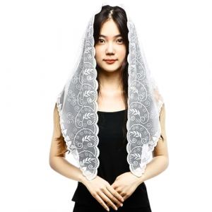 GGAUBAIFI Voile Triangle en Dentelle Voile de Chapelle Triangle Voile de mariée en Dentelle Voile funéraire pour Femmes Couvre-tête en Dentelle, Blanc (suizhoushiguaizaidianzishangwuyouxiangongsi, neuf)