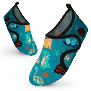 Vorvowry Chaussure Plage Enfant Fille Gar&ccedil;on Antid&eacute;rapant S&eacute;chage Rapide Lumi&egrave;re Piscine Aquatique Chaussures d Eau Dinosaure Vert 22-23 (Vorvowry, neuf)