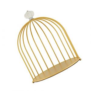 VICASKY 1 pièce étagère de rangement en fer forgé Couvercle cosmétique Liner Bigoudis Maquillage Support d'étagère de rangement de bureau Fer forgé Doré (Belicious Helper, neuf)